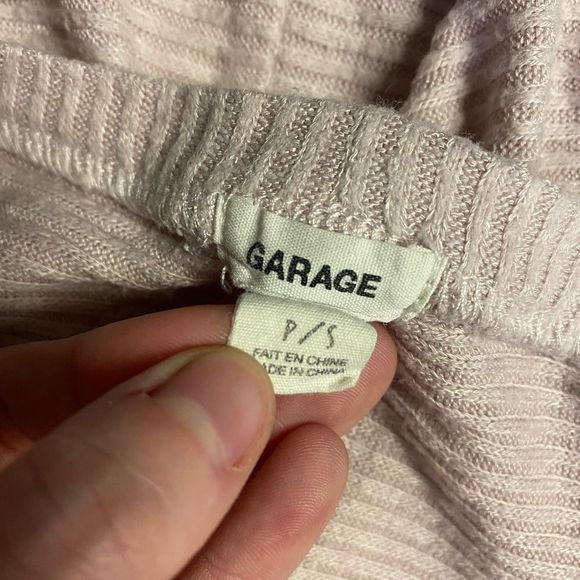 Garage | Women's Soft Pink Ribbed Long Sleeve Shirt - Picture 3 of 3